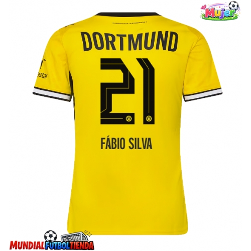 Camiseta Borussia Dortmund Fabio Silva #21 Primera Equipación Replica 2026-27 para mujer mangas cortas